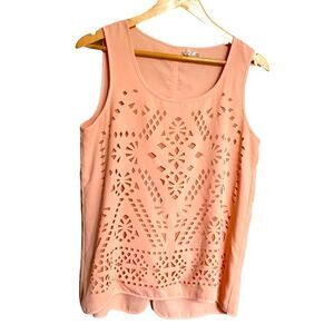 Blu Pepper Cutout Tank Peach Size Medium